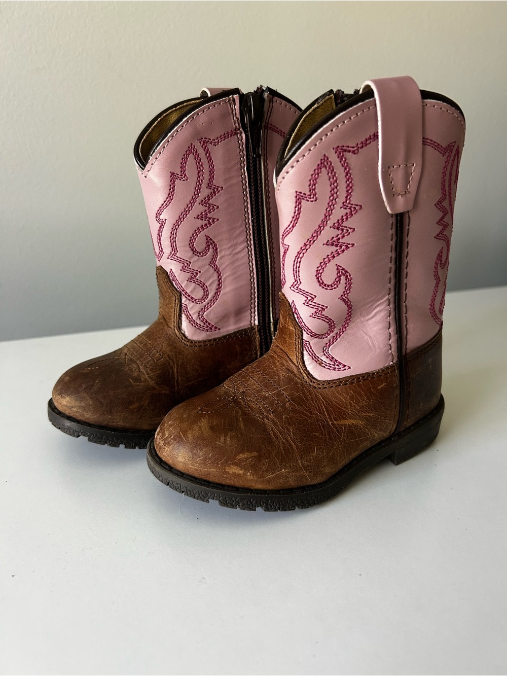 Girls pink and brown Smoky Mountain Western Cowboy Boots size 6t